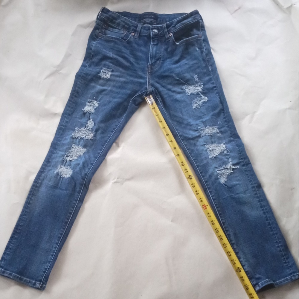 Aeropostale Skinny Jeans Men's 29x30 Dark Wash Distressed Ripped Denim